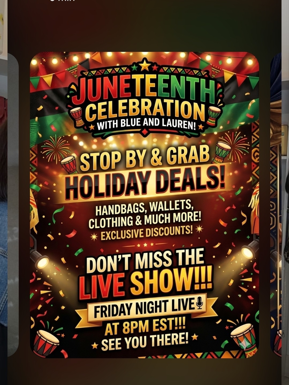 Juneteenth Celebration Holiday Deals Poster - Multi-Color